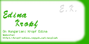 edina kropf business card